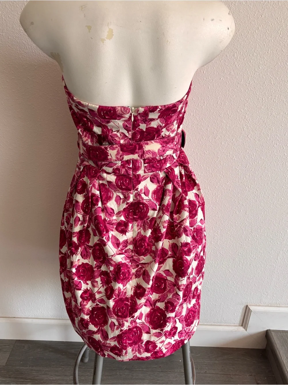 Vintage Floral Strapless Dress